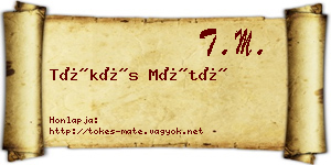 Tőkés Máté névjegykártya